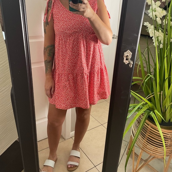 Derek Heart Red Floral Mini Dress - Picture 8 of 8